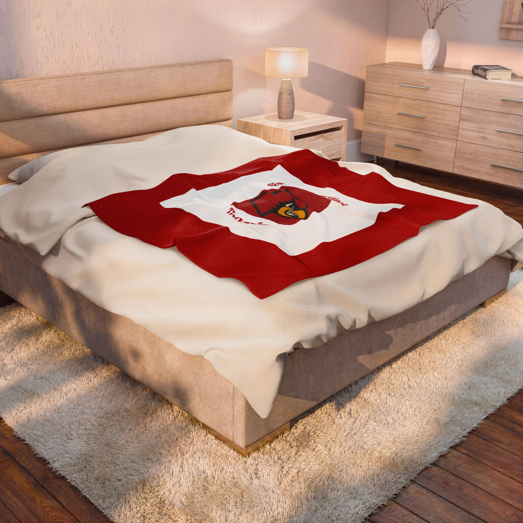 Cardinals Tennis Velveteen Plush Blanket — Southport Team Logo Throw